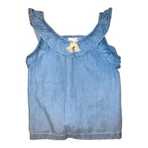 Light weight denim top with ruffle sleeve. GUC. Size 4/5.